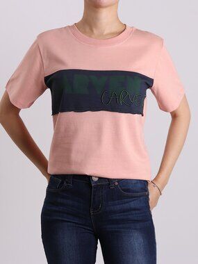 NWT -  Carven Logo Crewneck T-shirt - Pink🩷